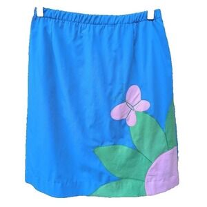 Vintage Unique Pastel Skirt Skort S-M 12 Appliqué Retro Butterfly Cottagecore